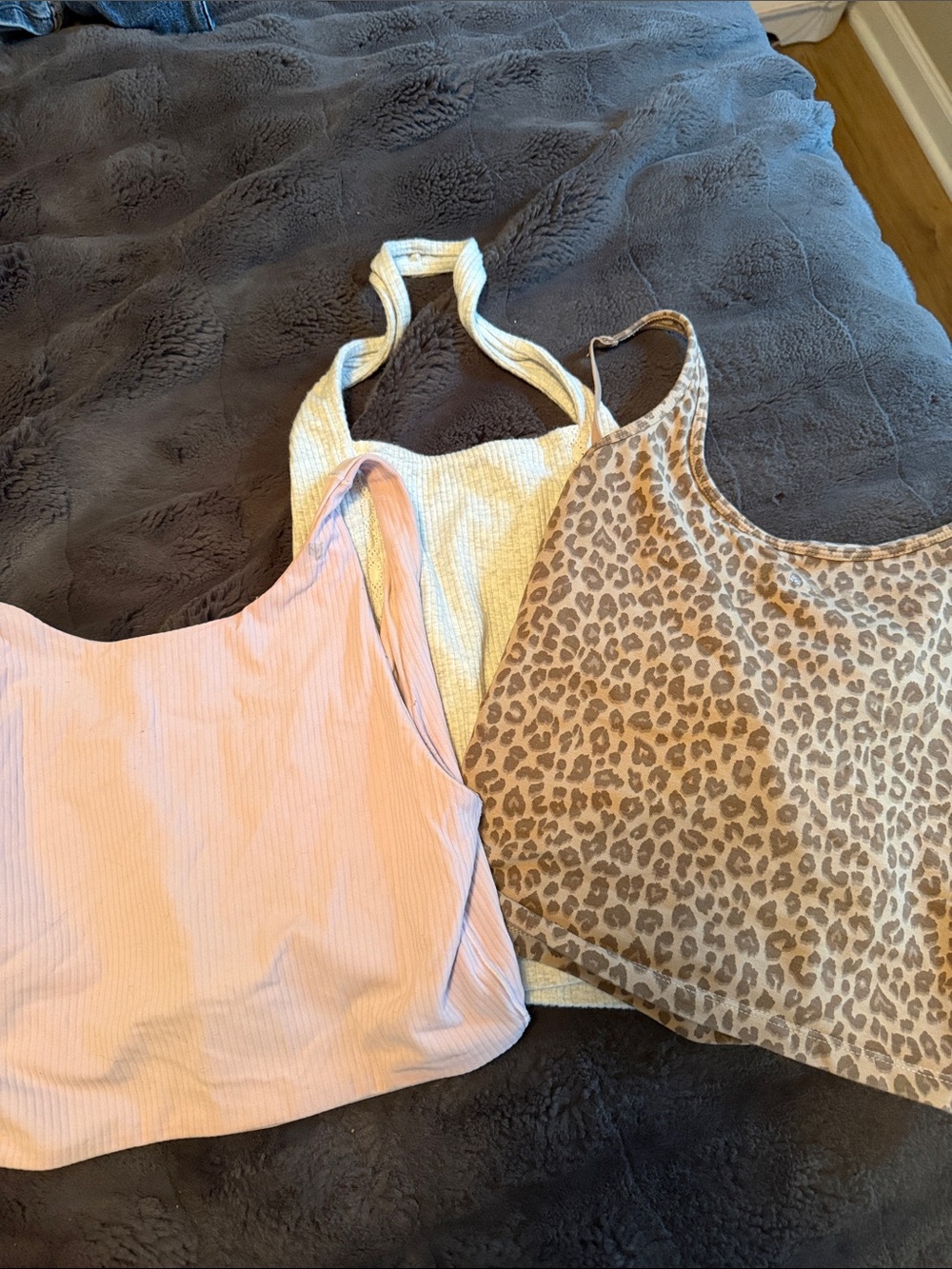 PINK Victoria's Secret Pink, Cream & Leopard Tank Top Trio